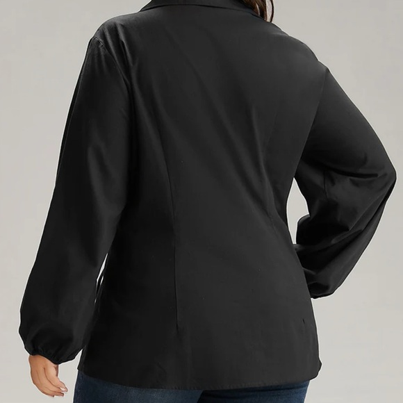 Size 18/20 BloomChic Black Corset Waist Button-Up Top / NWT - Picture 2 of 5